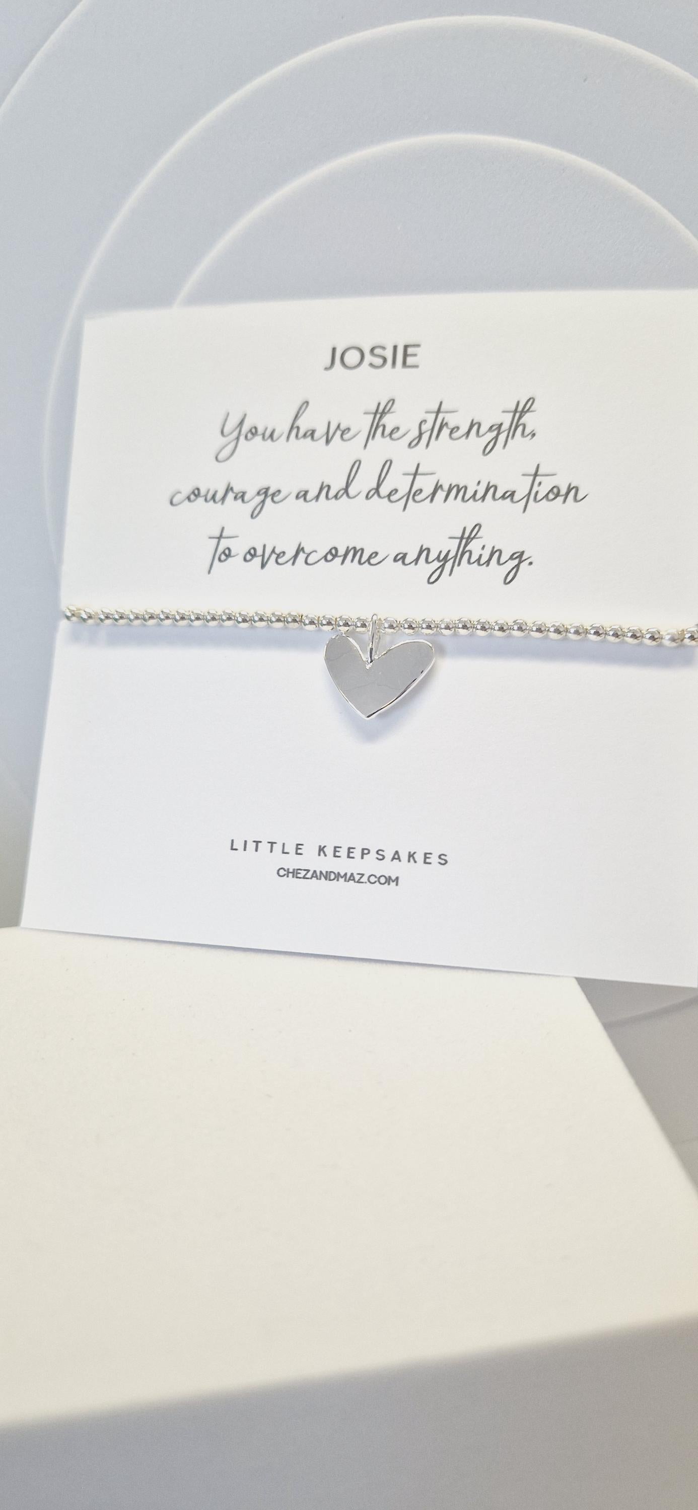 Personalised I You have the strength the courage and determination to overcome anything | Empowering Gift | Silver Stacking Bracelet I JU6st