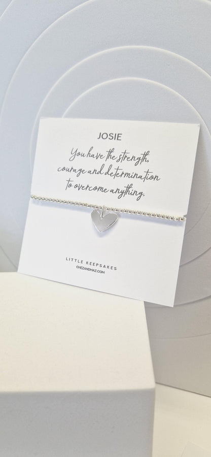 Personalised I You have the strength the courage and determination to overcome anything | Empowering Gift | Silver Stacking Bracelet I JU6st
