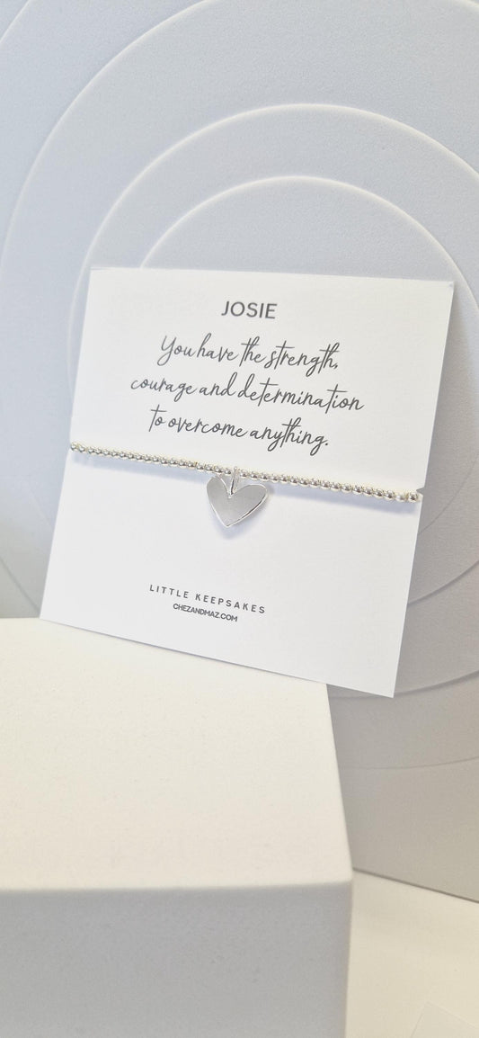 Personalised I You have the strength the courage and determination to overcome anything | Empowering Gift | Silver Stacking Bracelet I JU6st