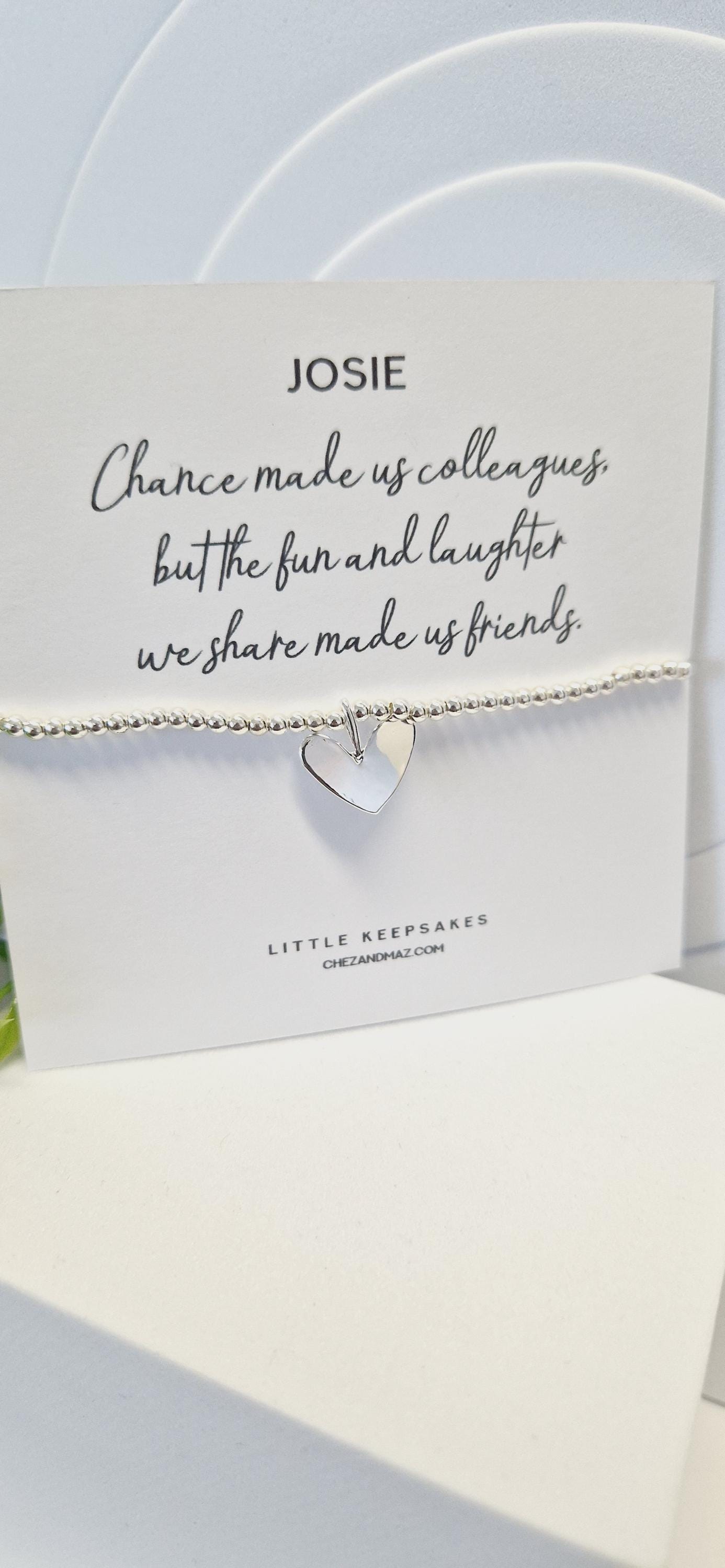 Personalised Chance made us Colleagues Friendship Gift | Leaving Gift | Retirement Gift | Work Friend I Silver Plated Charm Bracelet JU6