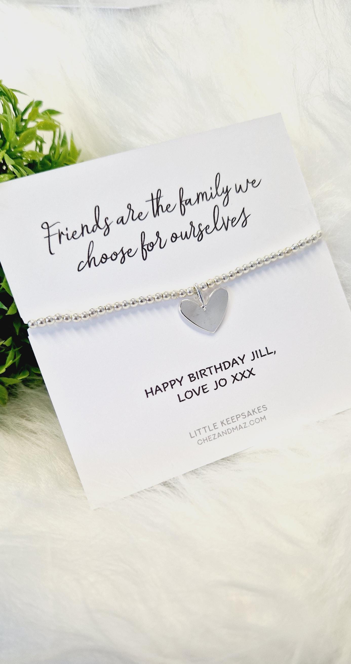 Friends are the family we choose for ourselves I Friendship Gift | Family | Silver Plated Bracelet | Best Friend Gift Birthday I  Charm JU6
