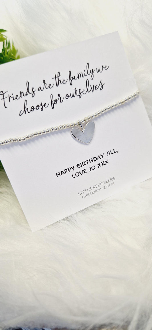 Friends Are the Family We Choose for Ourselves Bracelet – Silver Plated Friendship Jewellery, Gift for Best Friend, Chosen Family Quote JU6