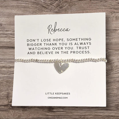 Don't lose Hope - Believe | Personalised | Positive Friendship Gift I Strength | Silver Plated Charm Bracelet IJU8