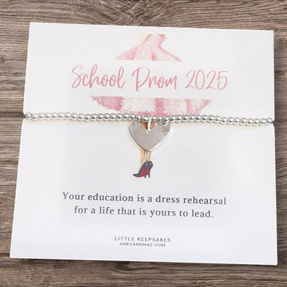 Prom Night Dress Design - School Prom 2025 - Charm Bracelet - School Leavers - Class of 2025 - School Leavers Gift - pm24