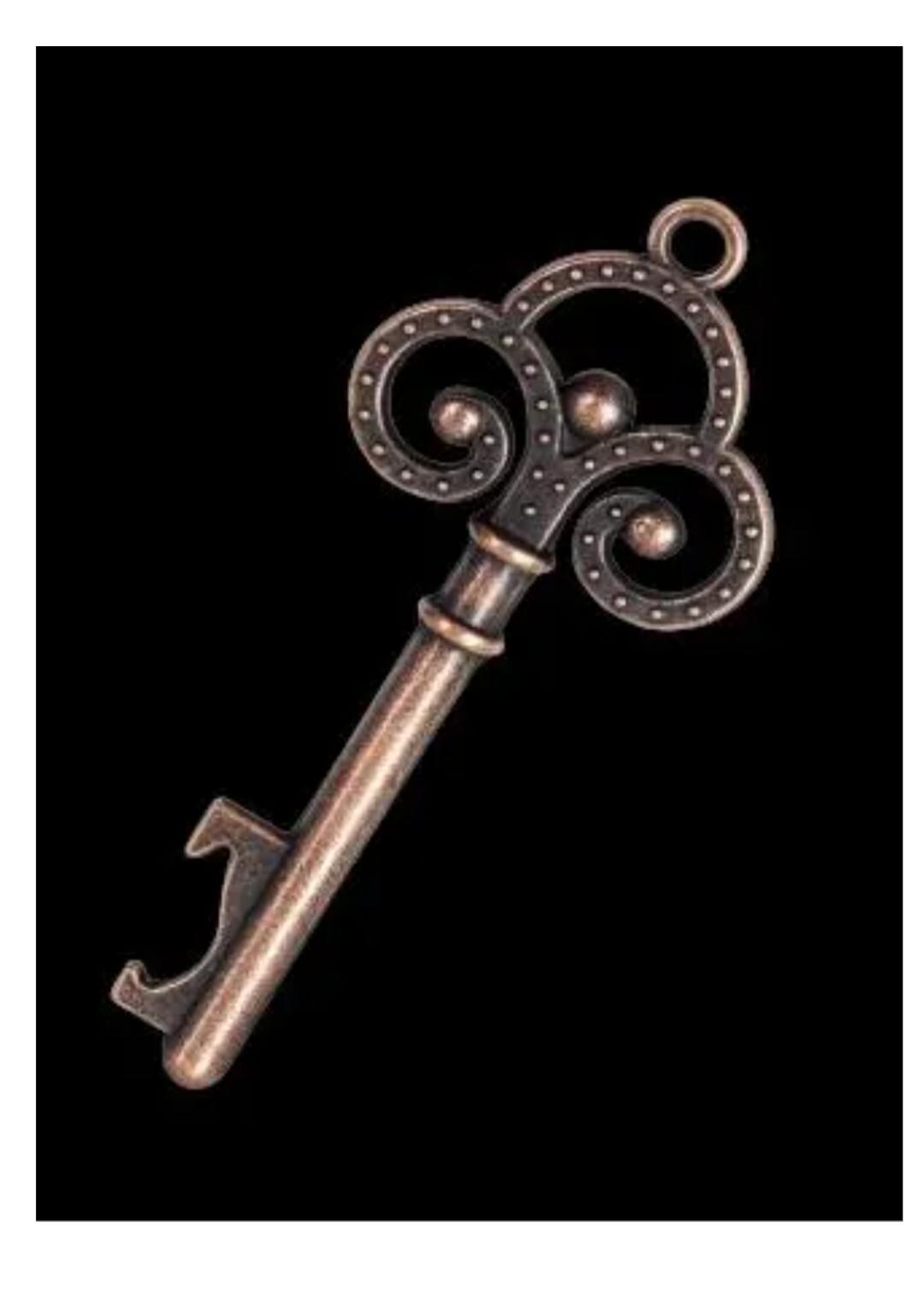 Vintage Skeleton Bottle Opener 29X68mm Keys Wedding Favours I Bronze or Silver