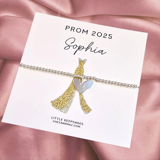 Personalised Prom Night Dress Design - School Prom 2025 - Charm Bracelet - School Leavers - Class of 2025 - School Leavers Gift - Prom1