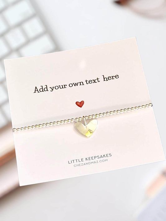 Personalised Card With Silver Plated Bracelet, Custom Greeting Card For Friend, Personalised Birthday GIft, Custom Cards, Personalised Gift