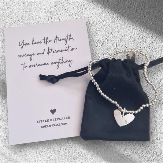 You have the strength the courage and determination to overcome anything | Empowering Gift | Silver Stacker Bracelet