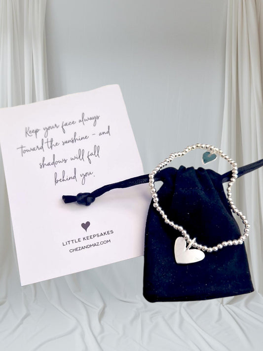 Keep your face always towards the sunshine | Empowering Gift | Silver Stacker Bracelet I Encouragement I Thinking of you I Friend I Quote