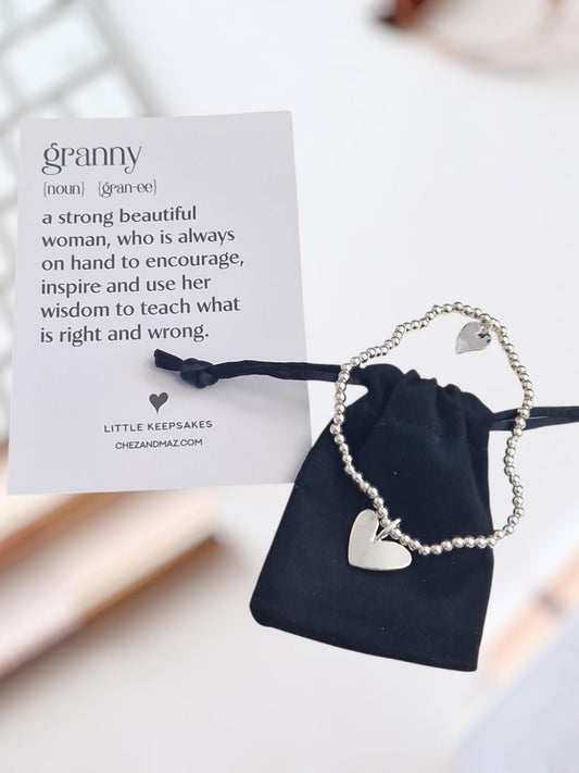 Granny I Grandma  I Oma I Appreciation I Noun I Description | Empowering Gift | Silver Bracelet I Encouragement I Fun Gift I Birthday