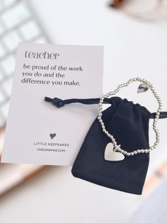 Teacher  I Appreciation I Noun I Description | Empowering Gift | Silver Bracelet I Encouragement I Fun Gift I Thank you I Quote