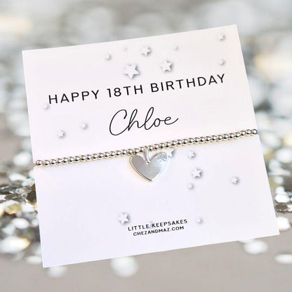 Personalised I Happy 18th Birthday I  18 I Eighteen I  Silver Plated Charm Bracelet & Silver Coloured Charm I 18th Birthday Keepsake- M6