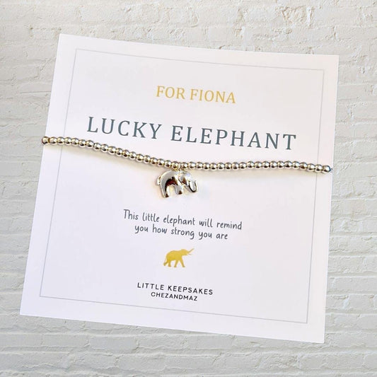 Lucky Elephant Silver Plated Bracelet Personalised I Elephant Charm I Good Luck Charm I  Elephant Lover I Friendship I Strength I CC99