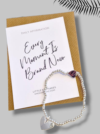 Every Moment Is Brand New I Inspirational Reminder | Daily Affirmation I Silver Plated Bracelet | Friend Gift I Charm I Letterbox Gift |