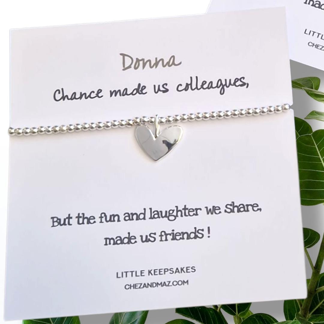 Personalised Chance made us Colleagues Friendship Gift | Leaving Gift | Retirement Gift | Work Friend I Silver Plated Charm Bracelet JU980
