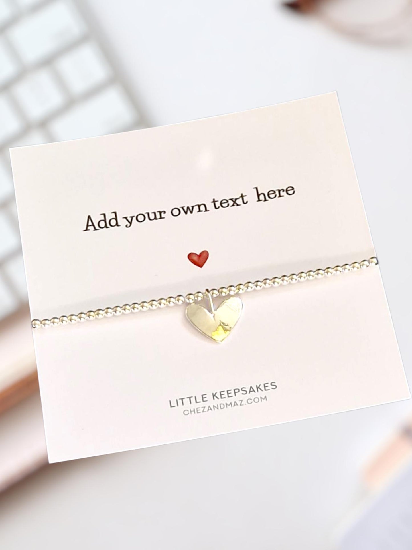 Personalised Card With Silver Plated Bracelet, Custom Greeting Card For Friend, Personalised Birthday GIft, Custom Cards, Personalised Gift