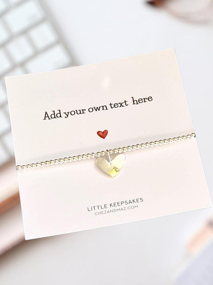 Personalised Card With Silver Plated Bracelet, Custom Greeting Card For Friend, Personalised Birthday GIft, Custom Cards, Personalised Gift
