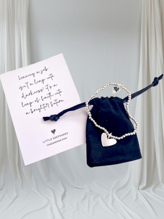 Leaving a job, leap of faith | Empowering Gift | Silver Bracelet I Encouragement I Thinking of you I Friend I Quote I New Job