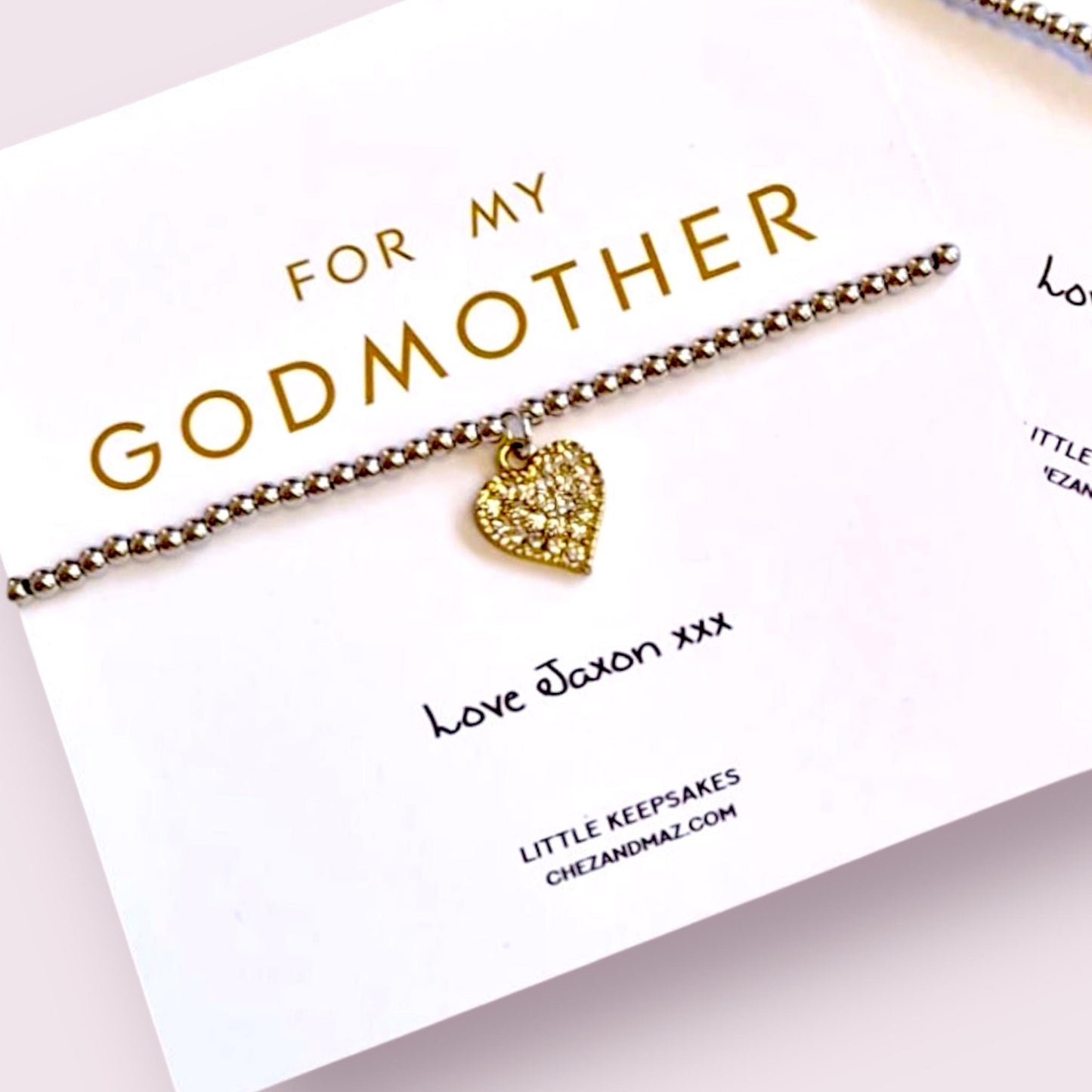 For My Godmother Bracelet, Personalised Godmother Gift | Custom Jewellery | Thank You Godmother Bracelet | Meaningful Keepsake I Christening