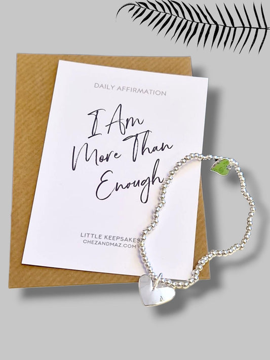 I Am More Than Enough I Inspirational Reminder | Daily Affirmation I Silver Plated Bracelet | Friend Gift I Charm I Letterbox Gift |