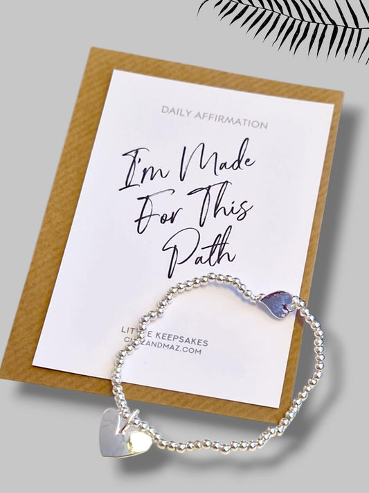 I Am Made For This Path I Inspirational Reminder | Daily Affirmation I Silver Plated Bracelet | Friend Gift I Charm I Letterbox Gift |