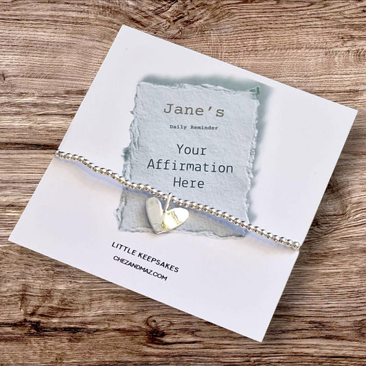 Personalised Your own text I Inspirational Reminder | Daily Affirmation I Silver Plated Bracelet | Friend Gift I Letterbox Gift