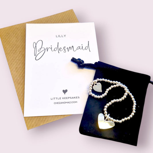 Silver-Plated Bridesmaid Bracelet - Wedding Gift Proposal- Elegant Wedding Party Jewellery Gift - Perfect for Bridesmaids Special Occasions