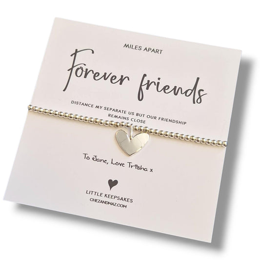 Miles Apart Forever Friends Bracelet | Silver Plated Jewellery | Thoughtful Gift for Best Friends | Long Distance Friendship | Keepsake