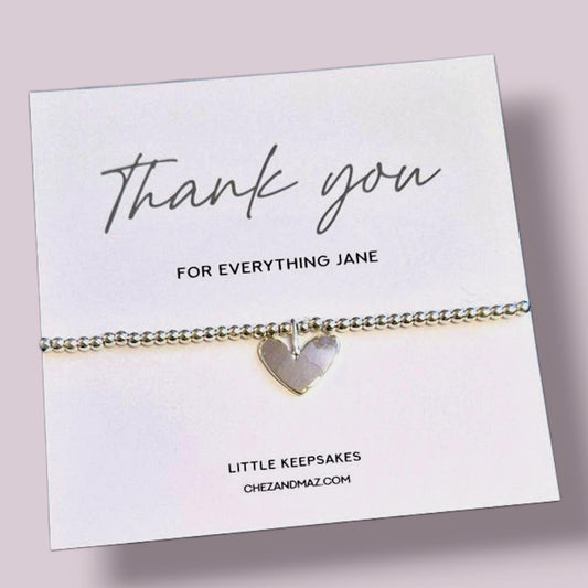 Personalised Thank you for everything | Friend I Colleague I Teacher I Mentor I FamilyI Silver Plated Charm Bracelet JU8
