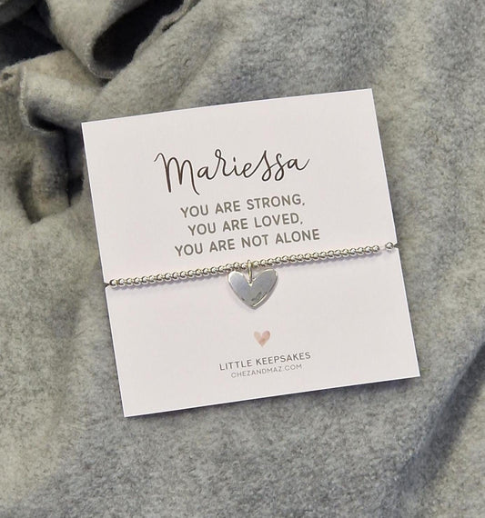 You Are Strong, Loved Not Alone Bracelet – Encouragement Gift - Mental Health Gift- Motivational - Positive Thoughts - Charm bracelet I jf55