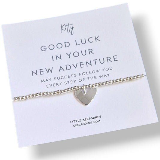 Personalised  Silver Bracelet | New Job | Leaving Gift I Good Luck in your new adventure - may success follow you every step of the way