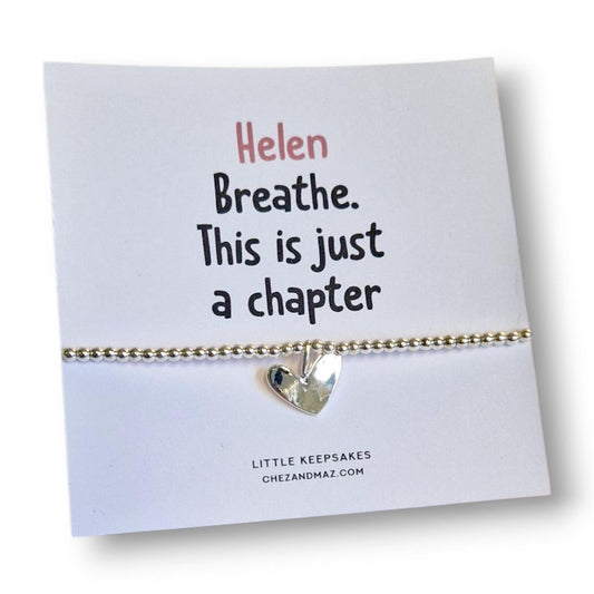 Breathe – This Is Just a Chapter Bracelet | Silver-Plated Inspirational Quote Jewellery | Motivational Gift for Her | Mental Health Reminder