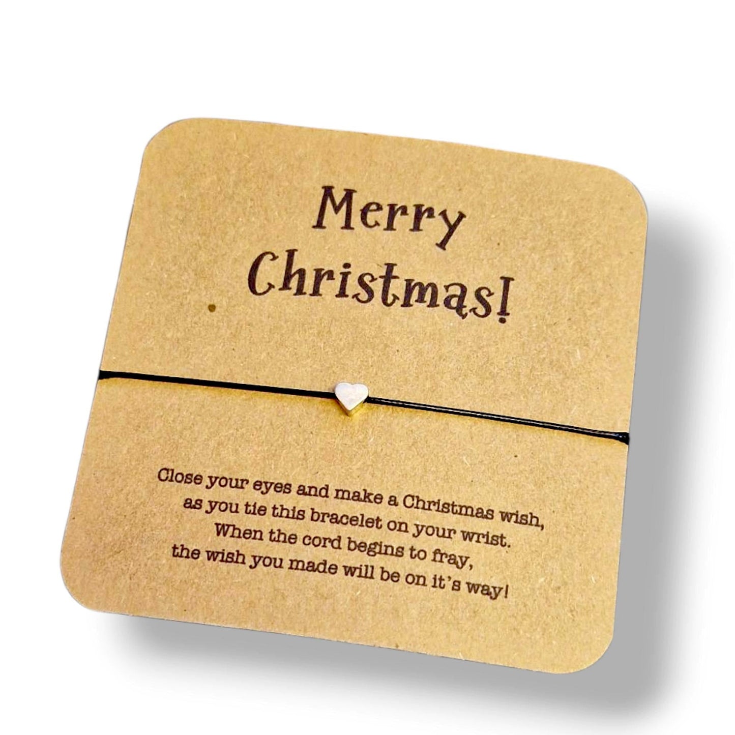 Merry Christmas I Christmas Greetings I Stocking filler gift I Make A Wish Bracelet I Gift for Friend I Secret Santa I Postal Gift mx66