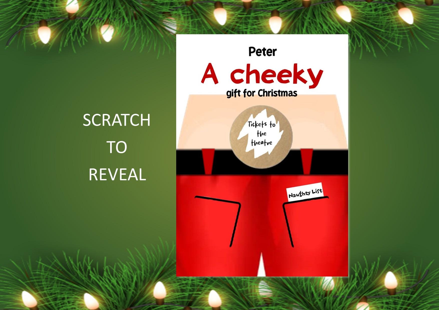 Christmas Scratch Card Holder | Cheeky Gift, Gag, Prank, Joke, Scratch to reveal, scratchcard, lottery, scratch off, from Santa, fun