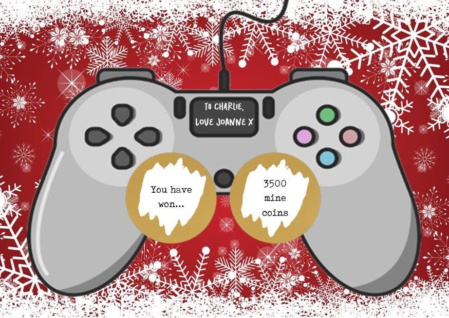 Christmas Gamer Scratch Card – Holiday Surprise for Gamers, Funny Scratch Off Card, Video Game Christmas Gift for Him or Her - Reveal