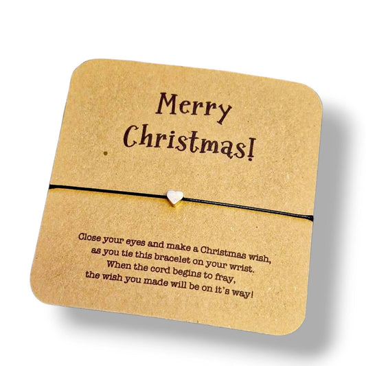 Merry Christmas I Christmas Greetings I Stocking filler gift I Make A Wish Bracelet I Gift for Friend I Secret Santa I Postal Gift mx66
