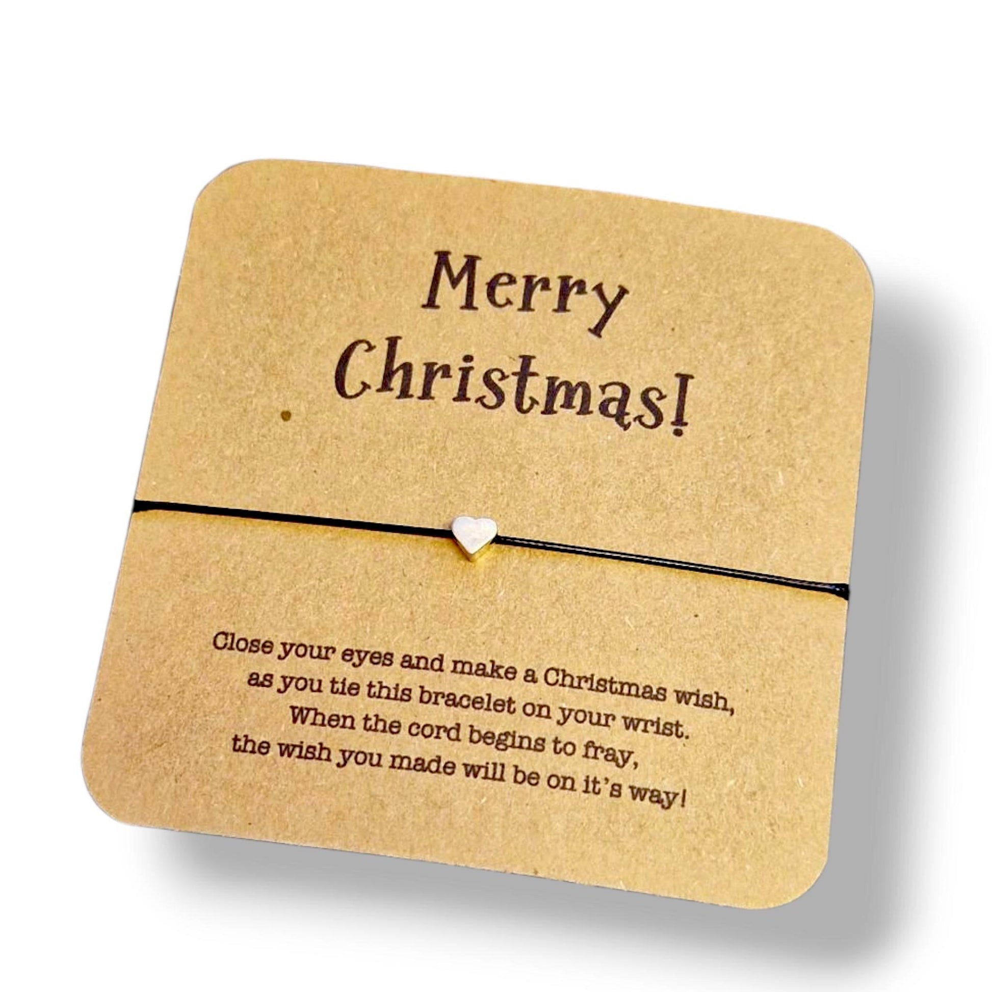 Merry Christmas I Christmas Greetings I Stocking filler gift I Make A Wish Bracelet I Gift for Friend I Secret Santa I Postal Gift mx66