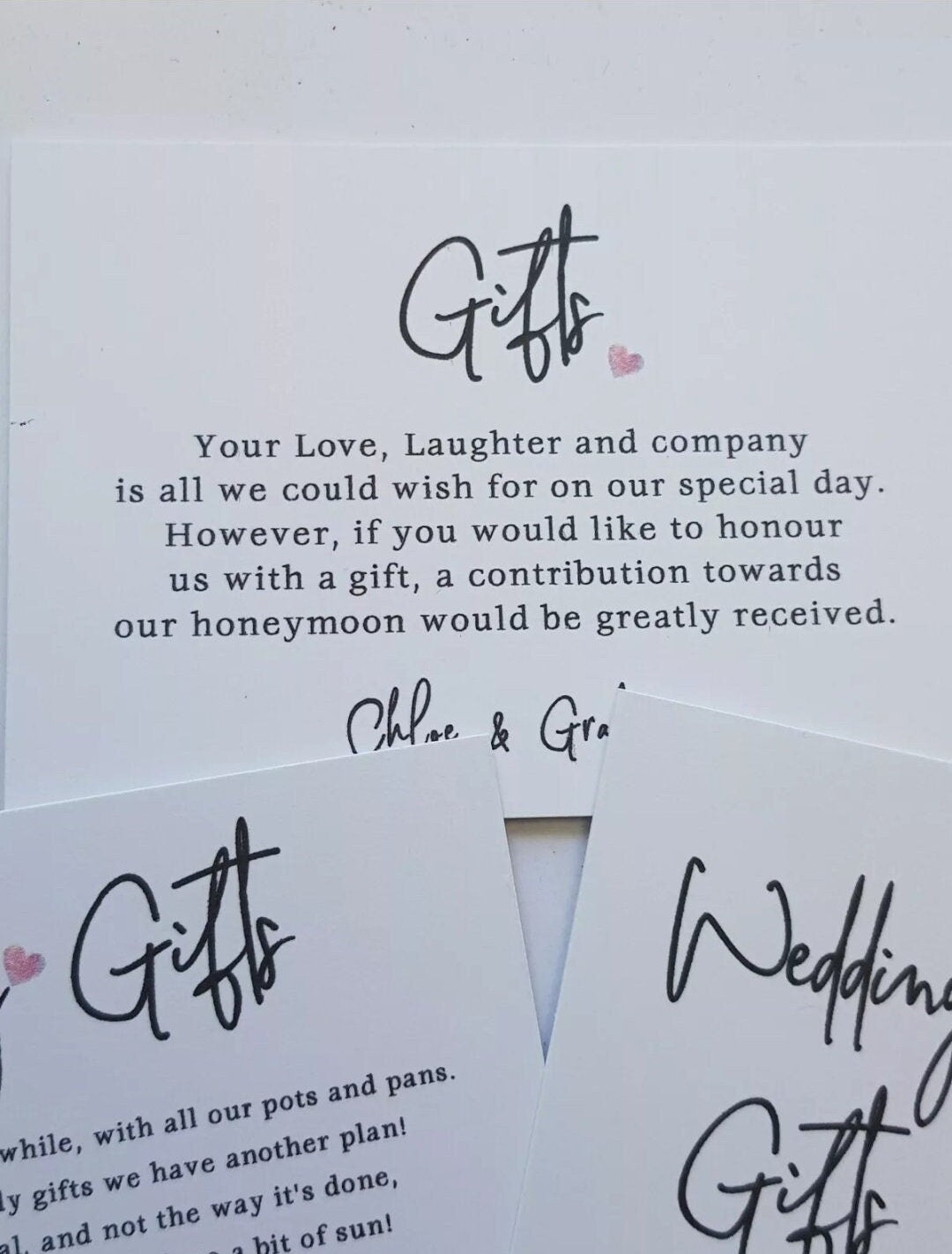 Personalised Wedding Honeymoon Gift Money Poem A7 Cards