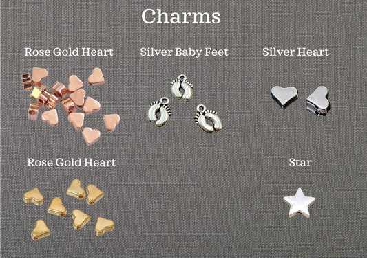 Elegant- Personalised Baby Shower Wish Bracelet, Mummy to Be, Charm String Bracelet, Personalised Gift - CA31