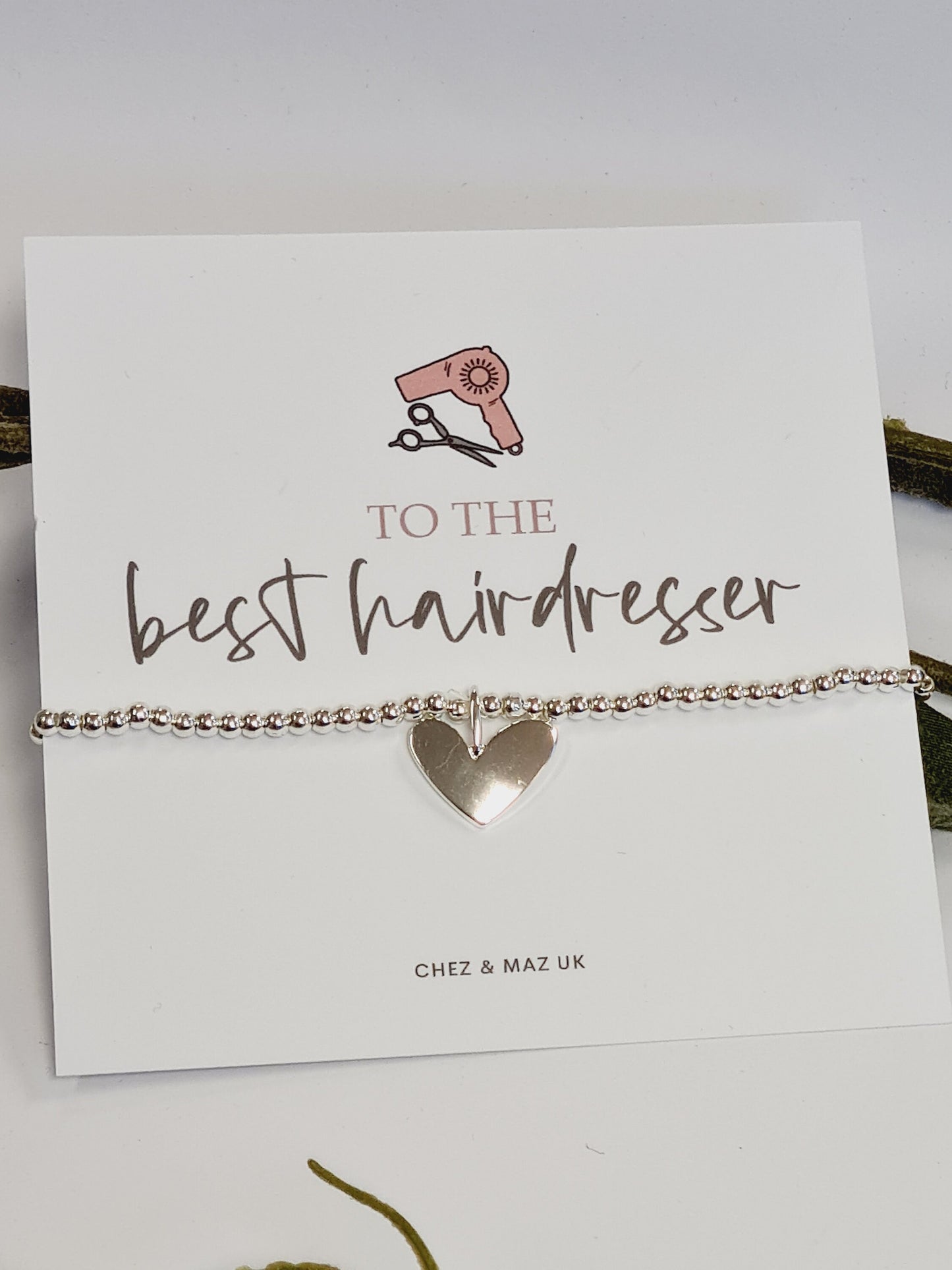 Hairdresser - Best Hairdresser - Silver Plated Charm Bracelet & Silver Coloured HeartCharm - Gift - Bracelet - Christmas Gift