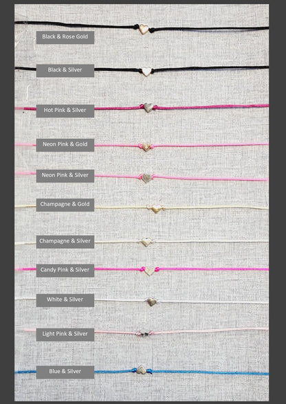 Thank you Wish Bracelets - Thank you gift - Birthday - Christmas - Pink Heart - Friendship Bracelets - Swash