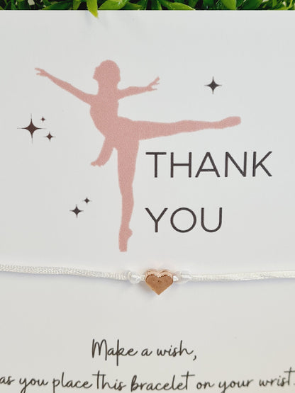 Dance Teacher - Thank you Wish Bracelets - Thank you gift - Birthday - Christmas - Friendship Bracelets  Teachers, Mentors, Team